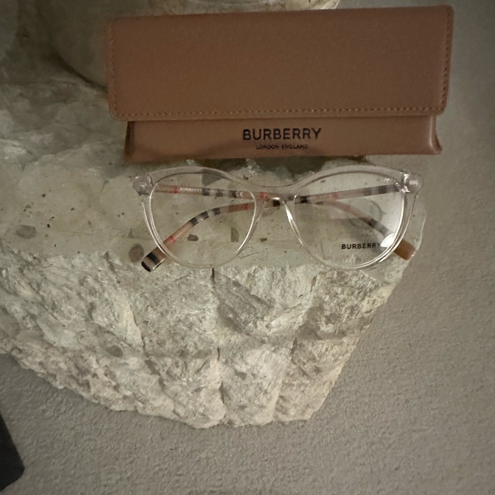 Burberry Transparent Glasses with Tan Case